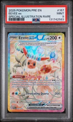 EEVEE EX 167/131 PSA 9 PRISMATIC EVOLUTIONS SIR HOLO POKEMON CARD ENGLISH - Image 1