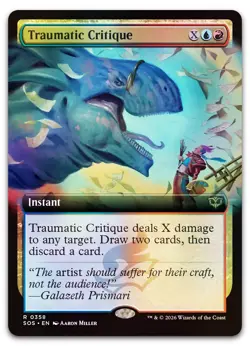 Traumatic Critique (Extended Art) #358 (Foil) NM Secrets of Strixhaven Magic MTG - Image 1