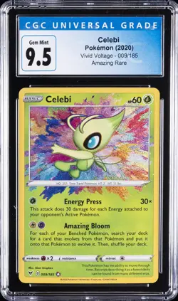 2020 POKEMON VIVID VOLTAGE AMAZING RARE #009/185 CELEBI CGC 9.5 - Image 1