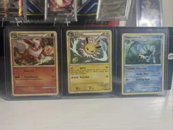 Pokemon TCG Set Of 3 Vintage Eevee Evolution Cards Read Description - Image 1