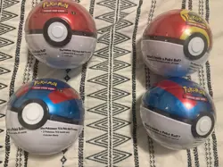 Pokemon TCG Poke Ball Tins E25 Lot of 4 Sealed w/ 3 Scarlet&Violet Packs - Image 1