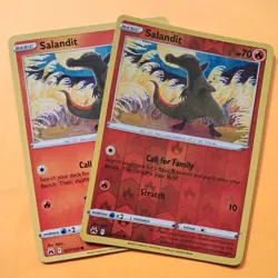 Reverse Holo SALANDIT 027/159 & none holo Crown Zenith SWSH pokemon cards bundle - Image 1