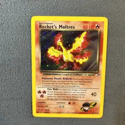 Rocket's Moltres 12/132 Holo Rare Gym Heroes Pokemon Card - Image 3