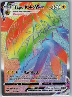 Tapu Koko VMAX (Secret) 166/163 SWSH05: Battle Styles - Pokemon Card - NM - Image 1