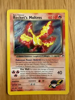 Rocket's Moltres 12/132 Holo Rare Gym Heroes Pokemon Card - Image 1