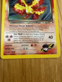 Rocket's Moltres 12/132 Holo Rare Gym Heroes Pokemon Card - Image 3