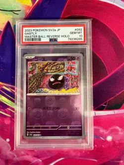 Gastly 092/165 Master Ball Japanese PSA Graded 10 Pokemon Trading Card Game - Image 1