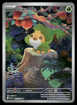 Pokemon Cards Sewaddle 087/086 White Flare Illustration Rare NM - Image 1