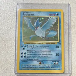 Pokemon Articuno Fossil 2/62 Holo 70 HP Basic Card 1999 English Vintage - Image 1