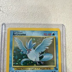 Pokemon Articuno Fossil 2/62 Holo 70 HP Basic Card 1999 English Vintage - Image 3