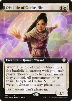 Disciple of Caelus Nin (041) Extended Art The Brothers' War Commander BRC MTG - Image 1