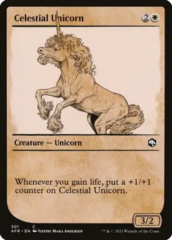 Celestial Unicorn Foil (301) Showcase Adventures in the Forgotten Realms AFR MTG - Image 1