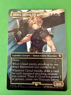 Cloud, Ex-SOLDIER (Borderless Surge Foil) #210 - MTG FIC - Excellent Condition - Image 1