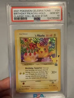 2021 POKEMON CELEBRATIONS CLASSIC COLL #24 BIRTHDAY PIKACHU-HOLO PSA 10 - Image 3