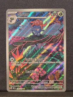 Pokemon Gloom Card 198/197 SV03 Obsidian Flames Holo Rare TCG Illustration C - Image 1