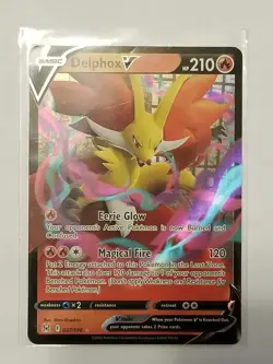 Delphox V 027/196 -- Pokemon TCG Lost Origin -- NM - Mint Holo Ultra Rare - Image 3