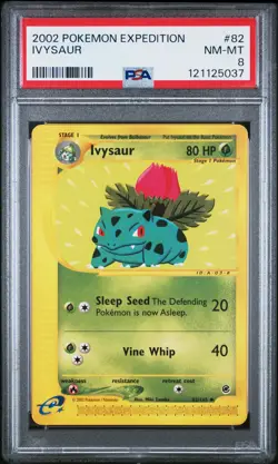 2002 POKEMON EXPEDITION #82 IVYSAUR PSA 8 - Image 1