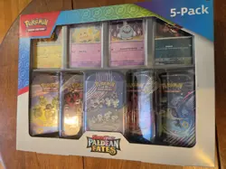 Pokemon Scarlet & Violet Paldean Fates Mini Tin 5-Pack Box English - Image 1