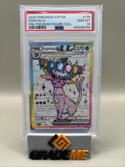 PSA 10 GEM Mint Espeon Ex #175 Pokemon Prismatic Premium Figure Collection Promo - Image 1