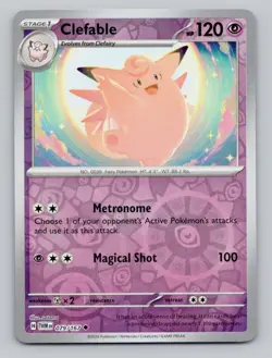 Reverse Holo Clefable 079/167 Uncommon Twilight Masquerade Pokemon - Image 1
