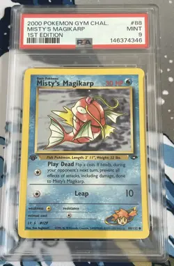 PSA 9 Misty's Magikarp 88/132 1st Edition Pokemon Gym Challenge WOTC 2000 Mint - Image 1