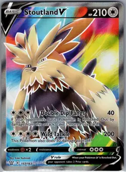 Stoutland V 157/163 - Pokemon SWSH05: Battle Styles - Full Art Ultra Rare (NM) - Image 1
