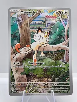 Meowth 106/094 Illustration Rare Phantasmal Flames Pokemon NM - Image 1