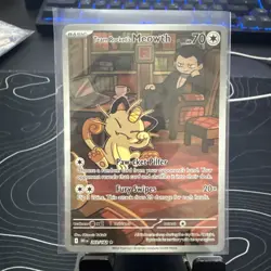 Pokemon TCG Team Rocket's Meowth 203/182 Illustration Rare Destined Rivals - Image 1