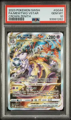POKEMON MEWTWO VSTAR CROWN ZENITH GALARIAN GALLERY GG44 PSA 10 INVEST - Image 1