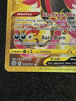Pokemon TCG Galarian Moltres V Card 183/172 Brilliant Stars Secret Rare - Image 3