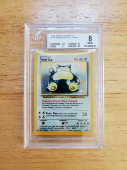 Pokemon BGS 8 NM/MINT 1999 Snorlax No Symbol Jungle Holo Card - Image 1