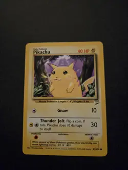 Pikachu 87/130 Base Set 2 Vintage WOTC Pokemon TCG Card LP- - Image 1