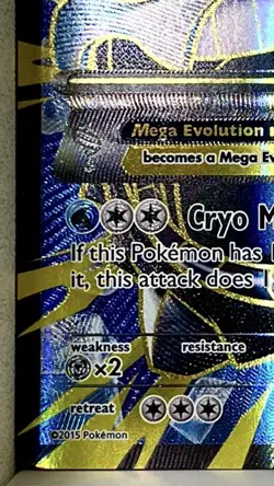 Pokemon Mega M Glalie EX Full Art Holo Rare Card 156/162 XY Breakthrough - Image 3