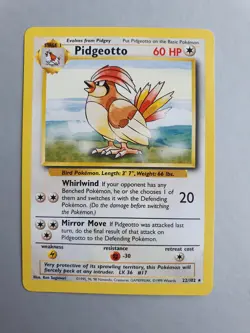 Pidgeotto 22/102 Pokemon TCG Base Set (1999) Rare NM - Image 1