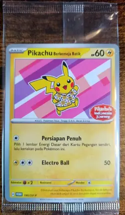 Pokemon Pikachu Batik SV-P 190 Indonesia Journey Promo Indonesian SEALED - Image 1