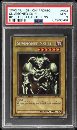 2002 YU-GI-OH! PROMO BPT-COLLECTOR'S TINS #002 SUMMONED SKULL PSA 9 - Image 1
