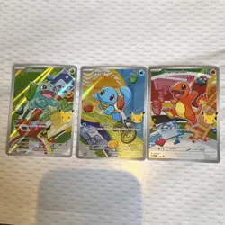 Nintendo Pokemon TCG Holo Bulbasaur Squirtle Charmander Card Lot - Image 1