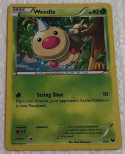 Weedle - 1/12 Promo McDonald's Promos 2014 001/012 LP Pokemon Card Nmint Conditn - Image 1