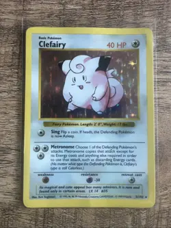 Pokemon TCG Clefairy Holo Card Base Set, Shadowless Rare, 5/102 - Image 1