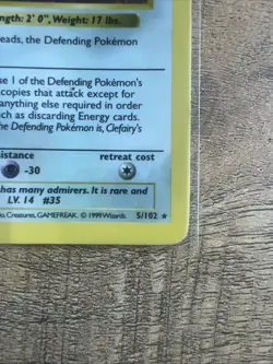 Pokemon TCG Clefairy Holo Card Base Set, Shadowless Rare, 5/102 - Image 4