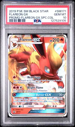 2019 POKEMON SM BLACK STAR PROMO FLAREON GX SPECIAL COLL FLAREON GX PSA 10 - Image 1