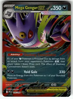 Mega Gengar ex 056/094 Double Rare Phantasmal Flames Pokemon Near Mint - Image 1