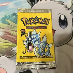 Base Set 2 Empty Booster Pack Wrapper Gyarados Rare Vintage Pokemon Wrapper NICE - Image 1