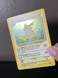 Pokemon Raichu Holo Rare Base Set 14/102 MP WotC 1999 Vintage - Image 5