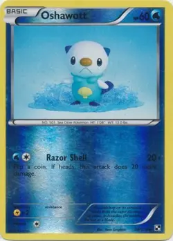Oshawott - 28/114 - Common - Reverse Holo LP, English Pokemon Black and White - Image 1