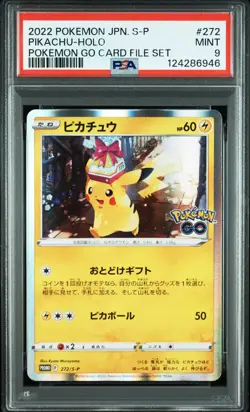 2022 POKEMON JPN S PROMO POKEMON GO CARD FILE SET #272 PIKACHU-HOLO PSA 9 - Image 1