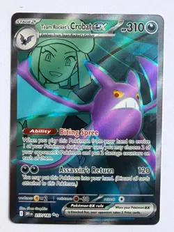 Pokemon Team Rocket's Crobat Ex Ultra Rare Holo Destined Rivals 217/182 LP - Image 1