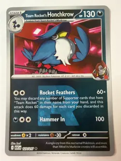 Pokemon TCG- Team Rocket's Honchkrow 127/217 Rare Reverse Holo- Ascended Heroes - Image 1