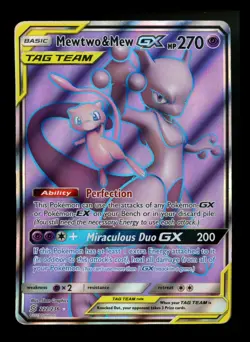 Mewtwo & Mew GX 222/236 Unified Minds 2019 Full Art Tag Team Pokemon Card - Image 1