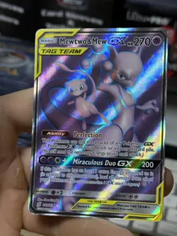 Mewtwo & Mew GX 222/236 Unified Minds 2019 Full Art Tag Team Pokemon Card - Image 4